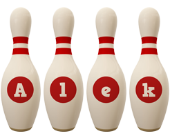 Alek bowling-pin logo