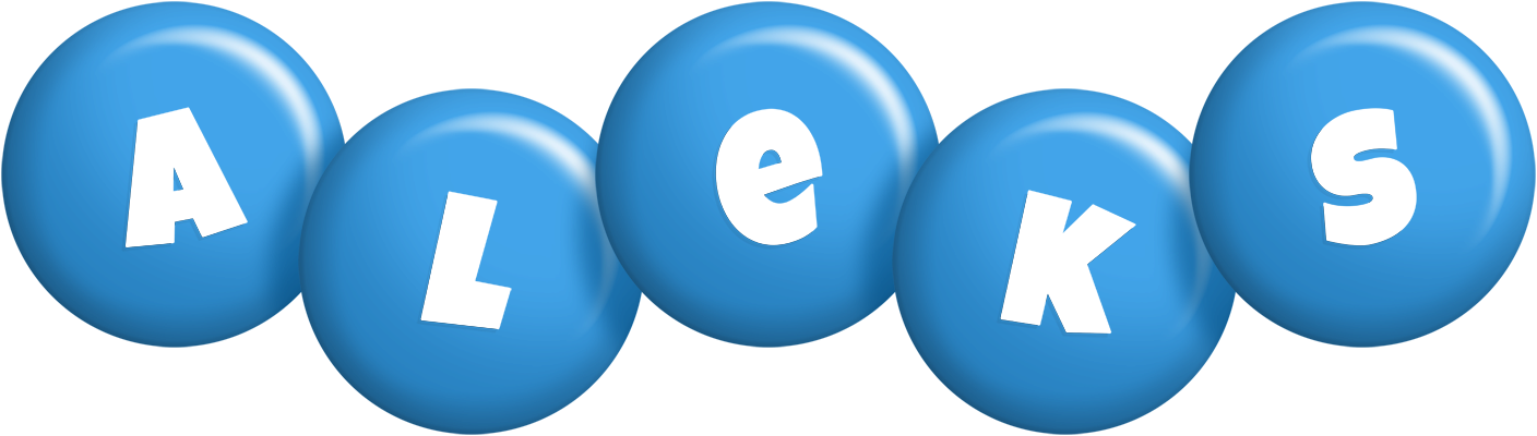 Aleks candy-blue logo