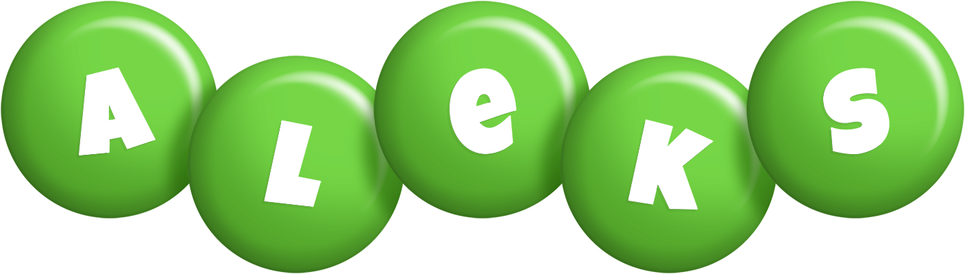 Aleks candy-green logo
