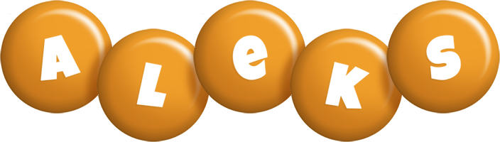 Aleks candy-orange logo