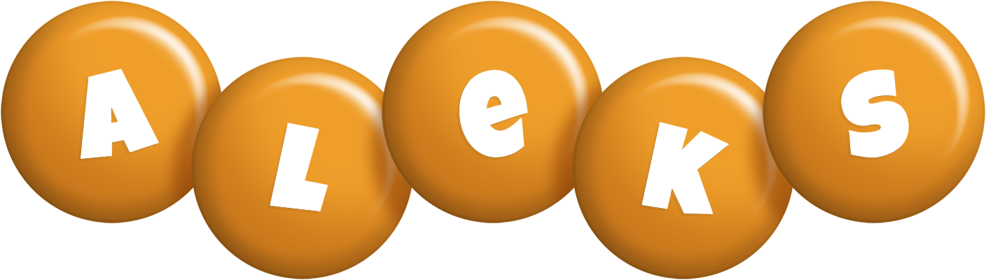 Aleks candy-orange logo