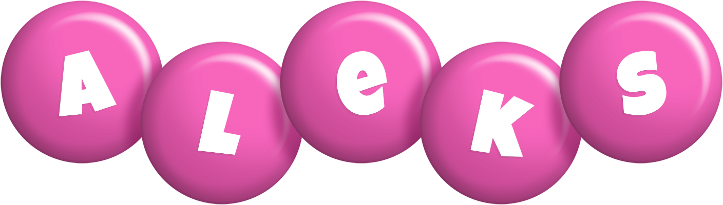 Aleks candy-pink logo
