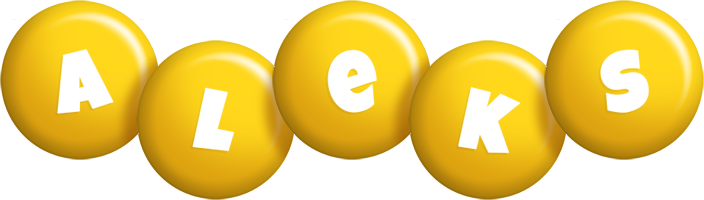 Aleks candy-yellow logo