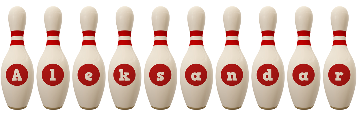 Aleksandar bowling-pin logo