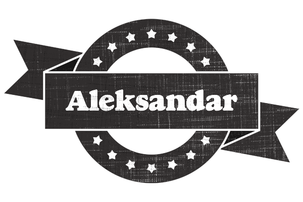 Aleksandar grunge logo