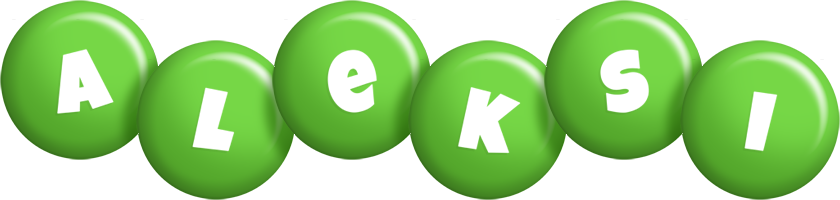 Aleksi candy-green logo