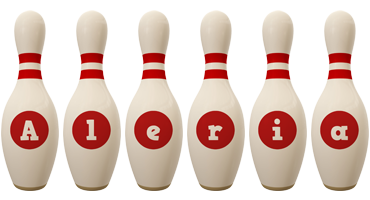 Aleria bowling-pin logo