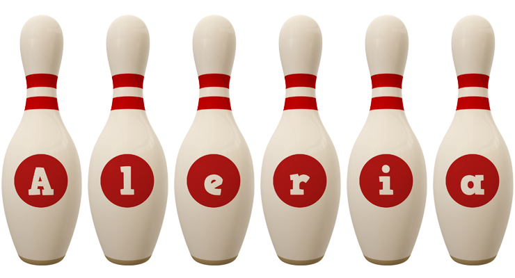 Aleria bowling-pin logo