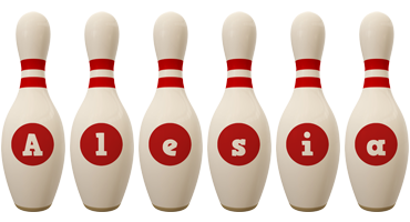 Alesia bowling-pin logo