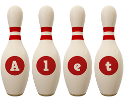 Alet bowling-pin logo