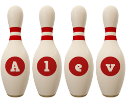 Alev bowling-pin logo