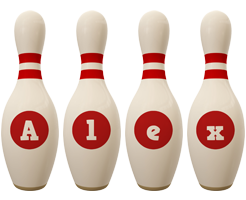 Alex bowling-pin logo