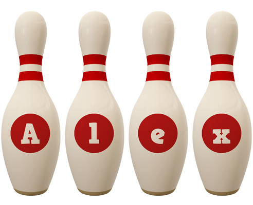 Alex bowling-pin logo