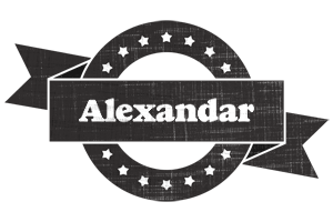 Alexandar grunge logo