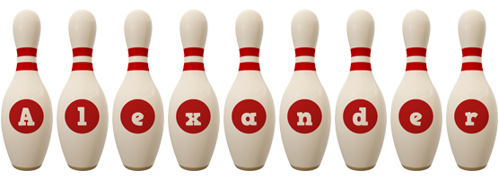 Alexander bowling-pin logo