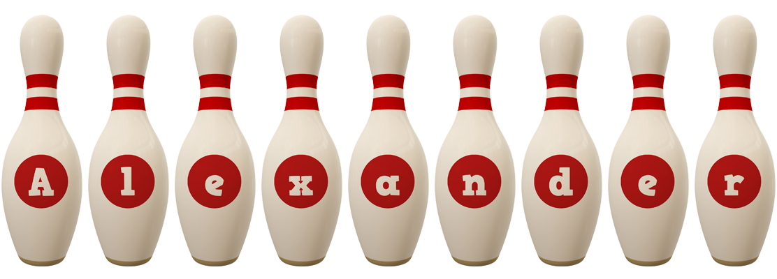 Alexander bowling-pin logo