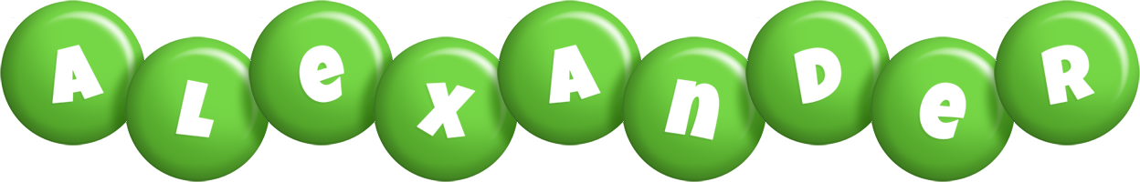 Alexander candy-green logo
