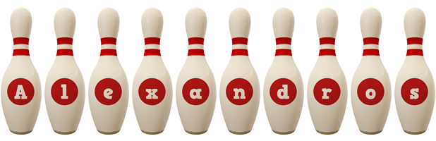 Alexandros bowling-pin logo