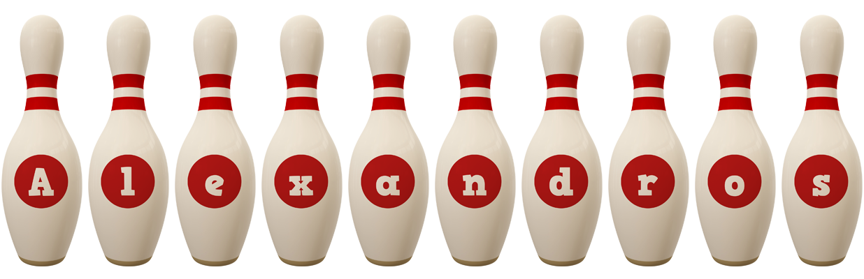 Alexandros bowling-pin logo