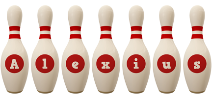 Alexius bowling-pin logo