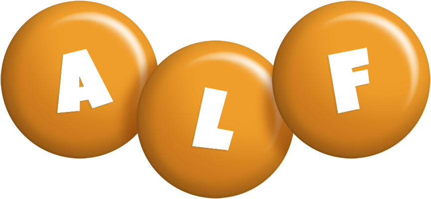 Alf candy-orange logo