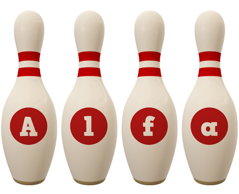 Alfa bowling-pin logo