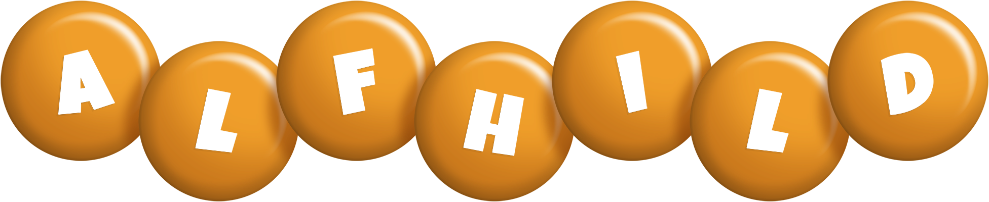 Alfhild candy-orange logo