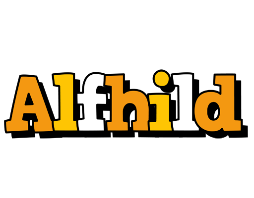 Alfhild cartoon logo