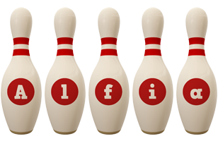 Alfia bowling-pin logo