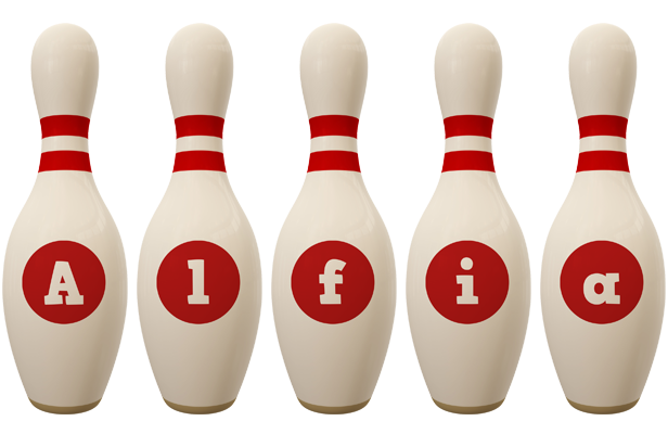 Alfia bowling-pin logo