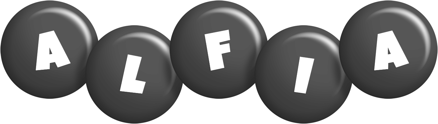 Alfia candy-black logo