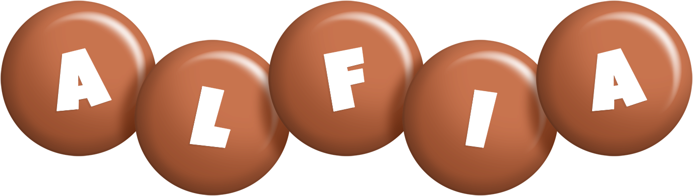 Alfia candy-brown logo