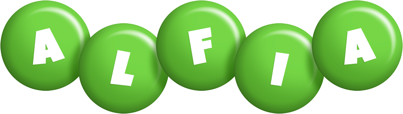 Alfia candy-green logo