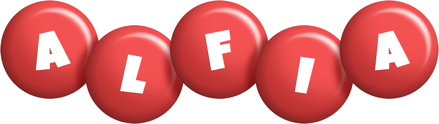 Alfia candy-red logo
