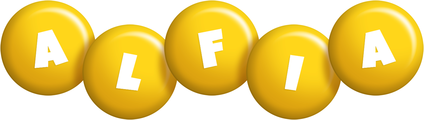 Alfia candy-yellow logo