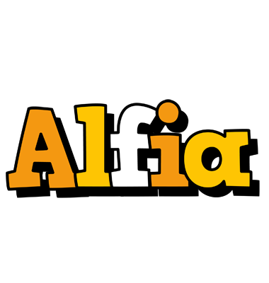 Alfia cartoon logo