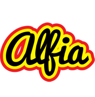 Alfia flaming logo