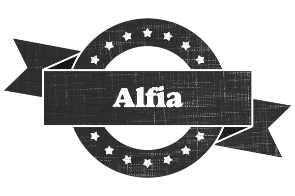 Alfia grunge logo