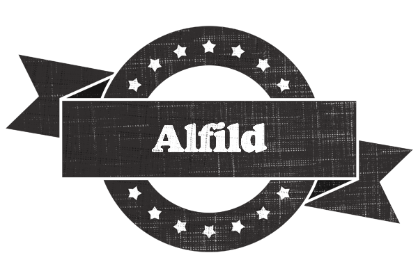 Alfild grunge logo