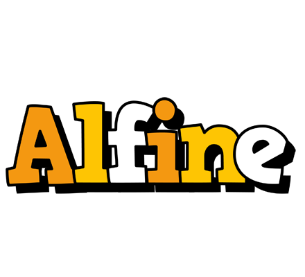 Alfine cartoon logo