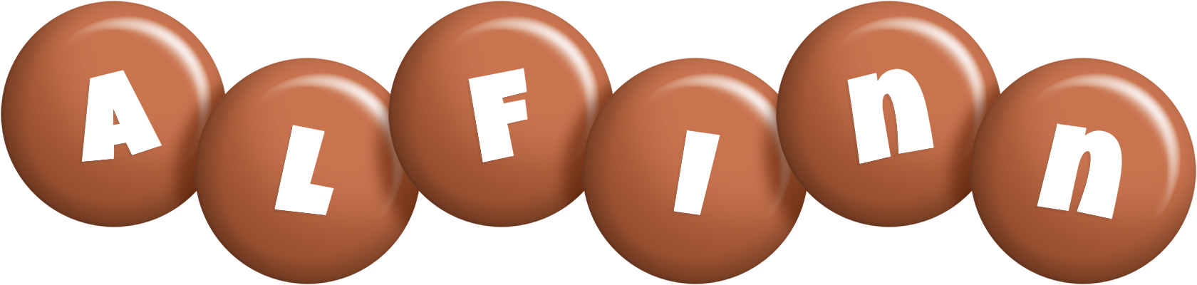 Alfinn candy-brown logo