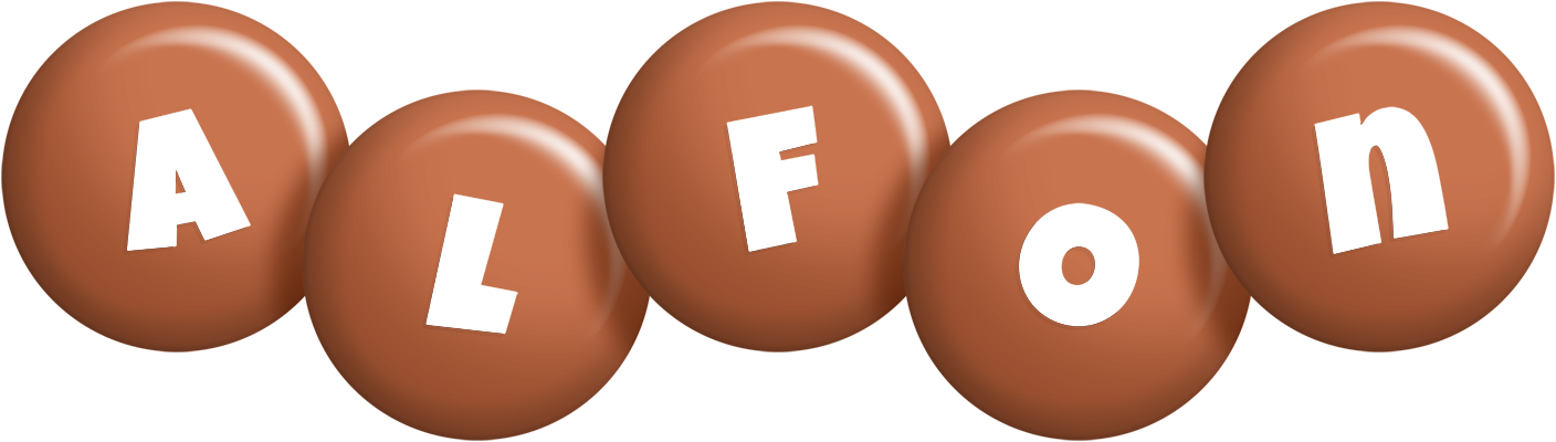 Alfon candy-brown logo