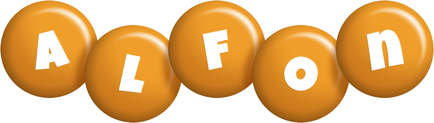 Alfon candy-orange logo