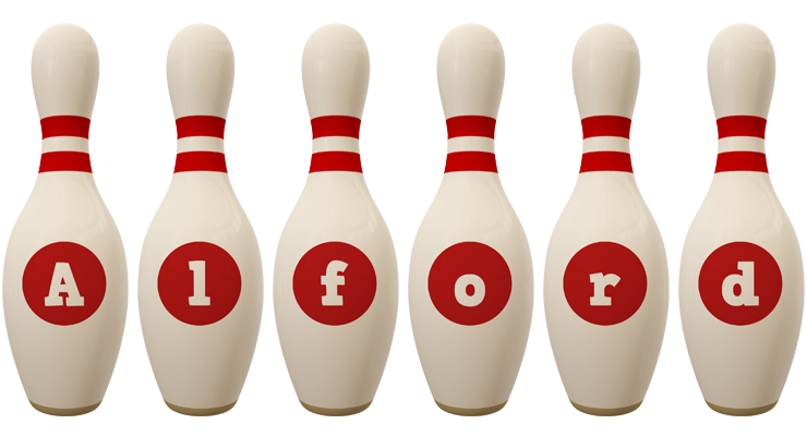 Alford bowling-pin logo
