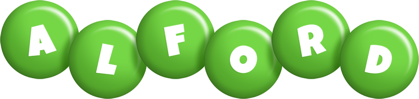 Alford candy-green logo