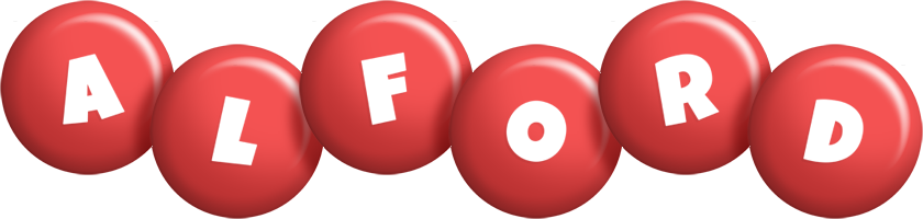 Alford candy-red logo