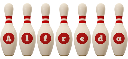 Alfreda bowling-pin logo