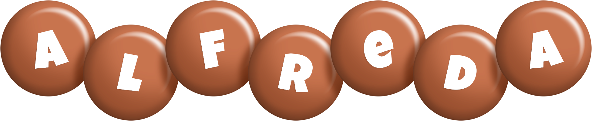 Alfreda candy-brown logo