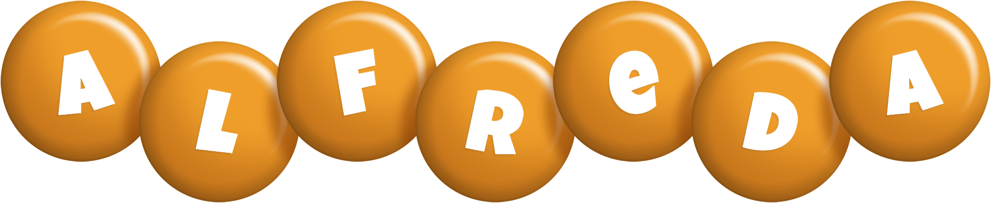 Alfreda candy-orange logo