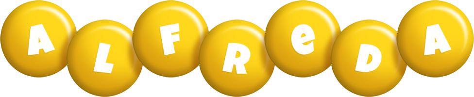 Alfreda candy-yellow logo